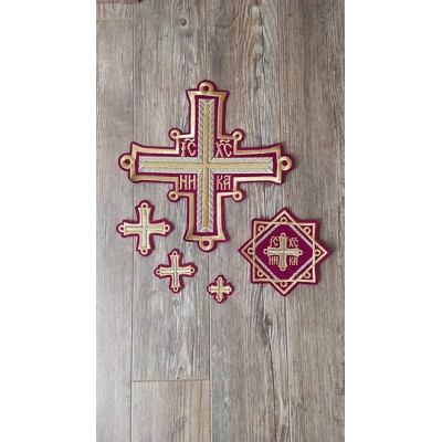 Orthodox Set of 17 embroidered crosses for Orthodox vestments sewing supplies