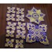 Set of 14 embroidered crosses with decorative stones