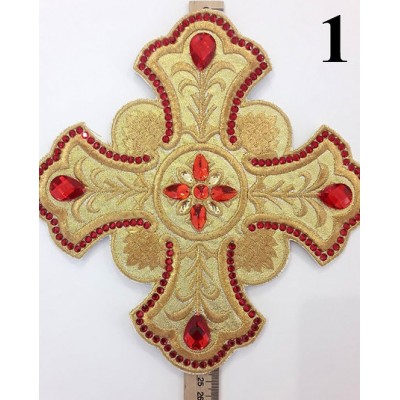 Set of 14 embroidered crosses for Priest's vestments in gold - 14 Crosses applique