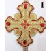 Set of 14 embroidered crosses for vestments with stones