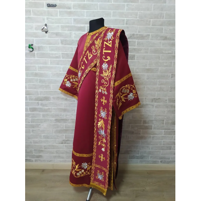 Embroidered Deacon's Vestment with Slavic double orar - Protodeacon's orarion