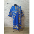 Embroidered Deacon's Vestment with Slavic double orar - Protodeacon's blue orar