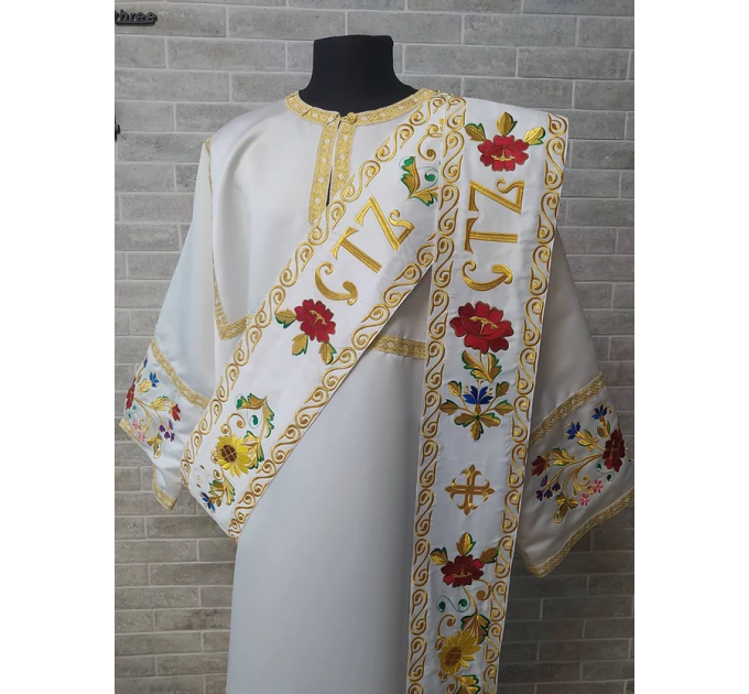 Embroidered protodeacon's Vestment with Greek double orar - Protodeacon's orar