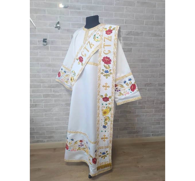 Embroidered protodeacon's Vestment with Greek double orar - Protodeacon's orar