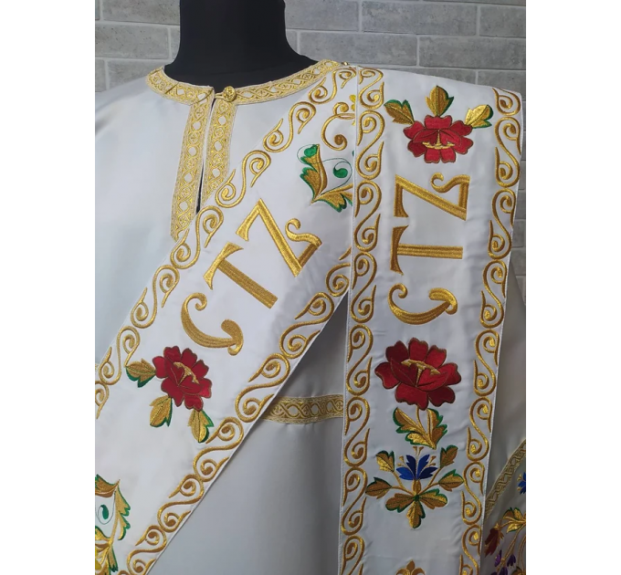 Embroidered protodeacon's Vestment with Greek double orar - Protodeacon's orar