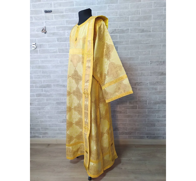 Deacon's yellow sticharion - Orthodox Vestment - Deacon's set garment- Stikhar