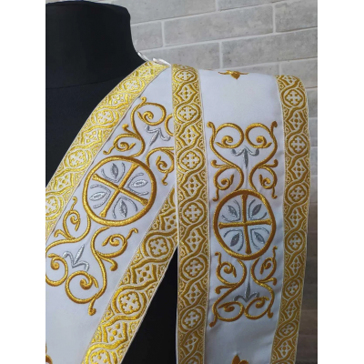 Embroidered Slavic double orar - Protodeacon's orarion - Orthodox orarion