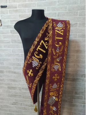 Slavic deacon double orar - Protodeacon's orarion - Orthodox priest clothes