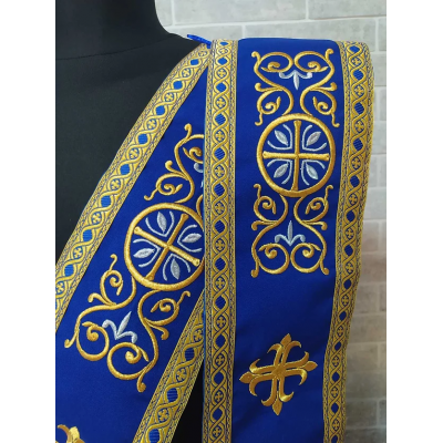 Embroidered Slavic double orar - Protodeacon's orarion - Orthodox orarion