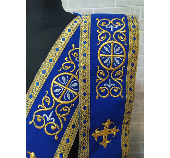 Embroidered Slavic double orar - Protodeacon's orarion - Orthodox orarion