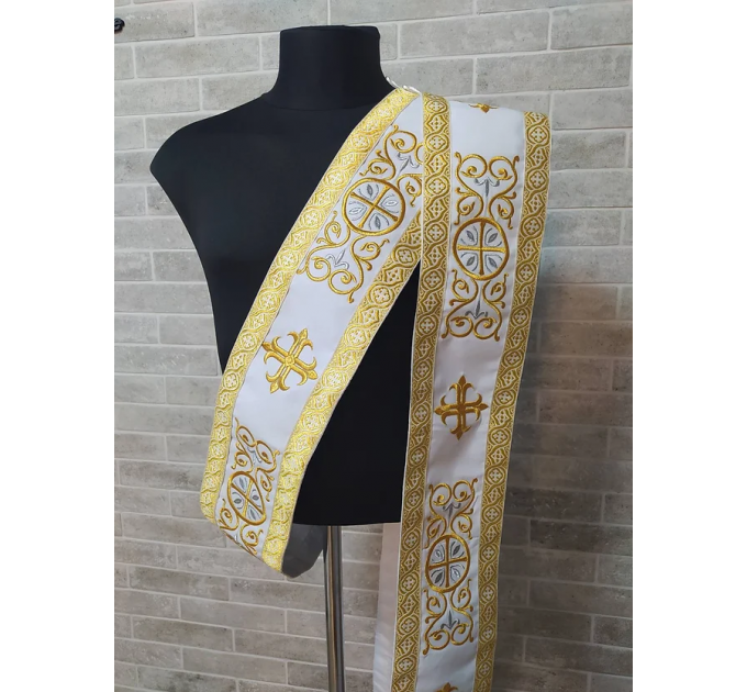 Embroidered Slavic double orar - Protodeacon's orarion - Orthodox orarion