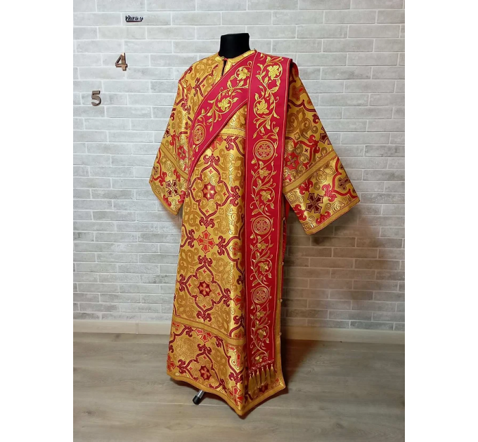 Embroidered double orar in Slavic style - Protodeacon's orarion - Orthodox orar