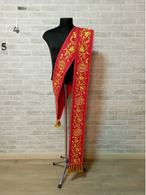 Embroidered double orar in Slavic style - Protodeacon's orarion - Orthodox orar