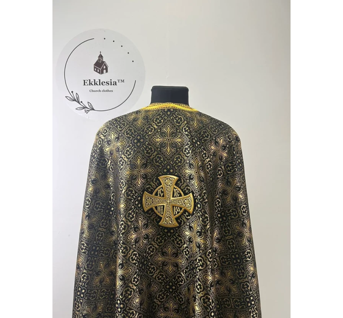 Black vestment for priest in brocade - Orthodox liturgical vestment Greek style