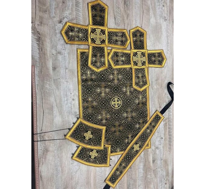 Black vestment for priest in brocade - Orthodox liturgical vestment Greek style