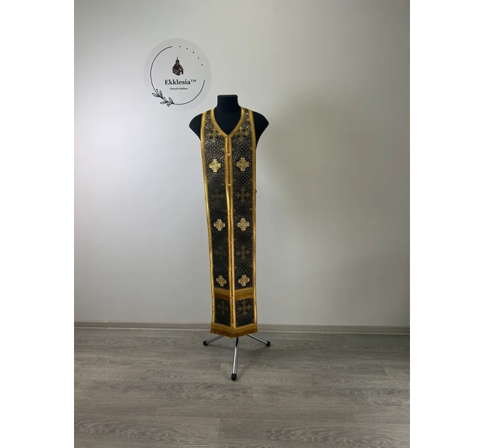 Black vestment for priest in brocade - Orthodox liturgical vestment Greek style