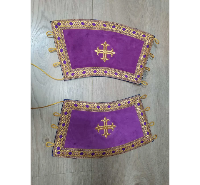 Embroidered Slavic deacon double orar - Protodeacon's orarion - Orthodox double