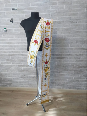 Embroidered double orar - Protodeacon's orarion - Orthodox double orar