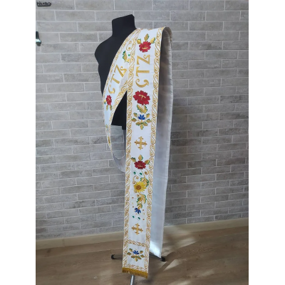 Embroidered double orar - Protodeacon's orarion - Orthodox double orar