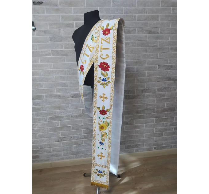 Embroidered double orar - Protodeacon's orarion - Orthodox double orar