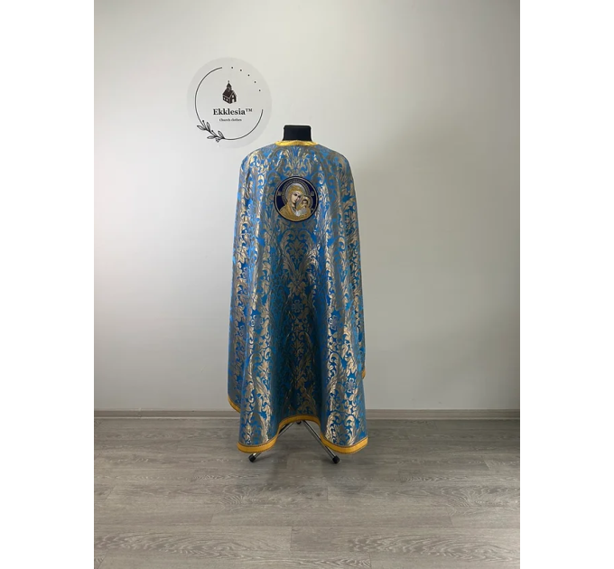 Blue priest's vestment in metallic brocade - Orthodox liturgical vestment set