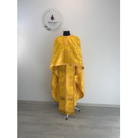 Yellow liturgical vestment - Priest vestment on brocade - Church garment - Phelon
