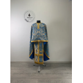 Blue priest's vestment in metallic brocade - Orthodox liturgical vestment set