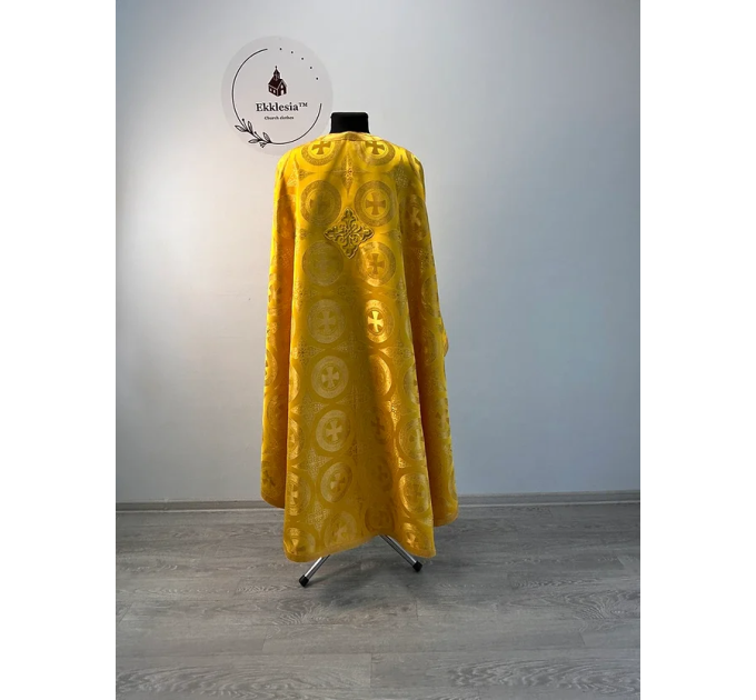 Priest vestment in red church brocade - Liturgical clothes for priest- Phelon