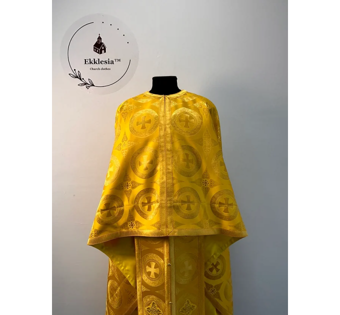 Priest vestment in red church brocade - Liturgical clothes for priest- Phelon