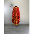 Priest vestment in red church brocade - Liturgical clothes for priest- Phelon