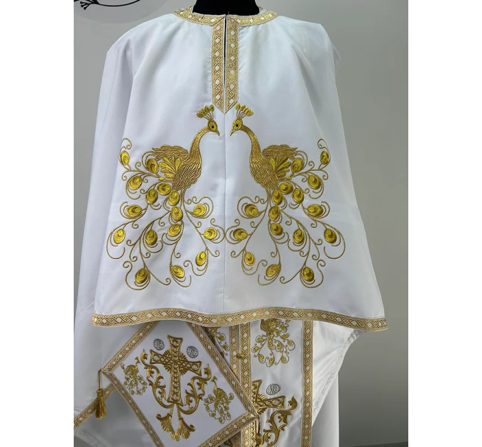 Greek style embroidered vestment - Liturgical priest cloth - Embroidered phelon