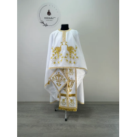 Greek style embroidered vestment - Liturgical priest cloth - Embroidered phelon