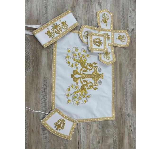 Greek style embroidered vestment - Liturgical priest cloth - Embroidered phelon