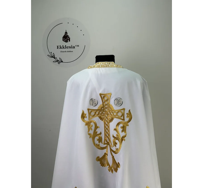 Greek style embroidered vestment - Liturgical priest cloth - Embroidered phelon