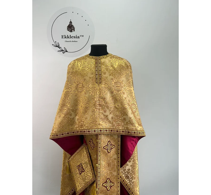 Greek style vestment in brocade - Priest liturgical vestment for orthodox prie