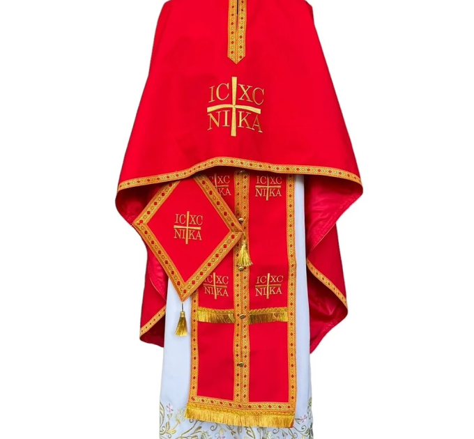 Orthodox embroidered priests's vestment - Priest robe - Liturgical vestment set