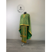 Priest vestment in green church brocade - Liturgical clothes for priest - Phelon