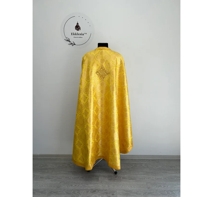 Yellow Greek-style liturgical vestment made of brocade - Priest vestments
