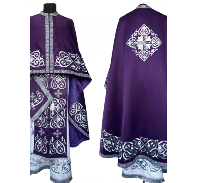 Greek style embroidered vestment - Liturgical priest clothes - Priest vestment