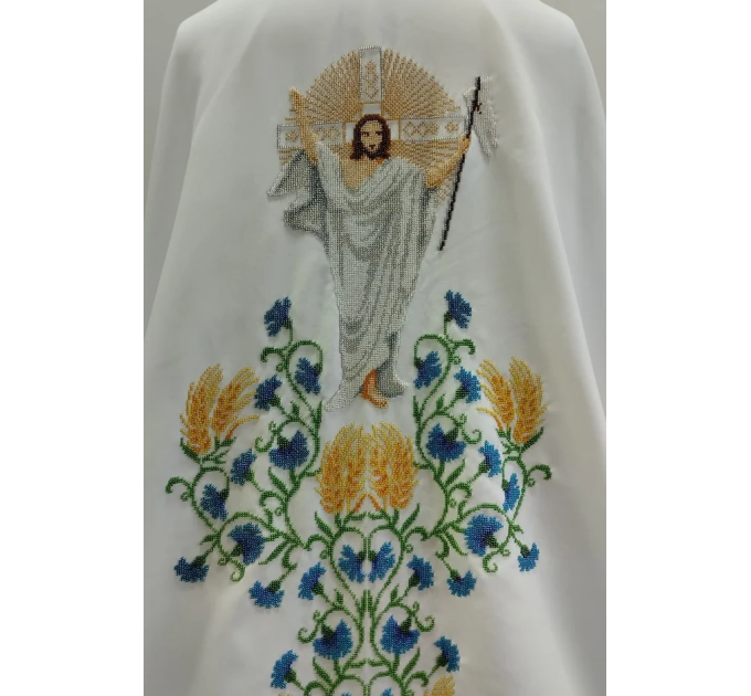 Handmade beads embroidered priest vestment in Greek style - Orthodox vestment