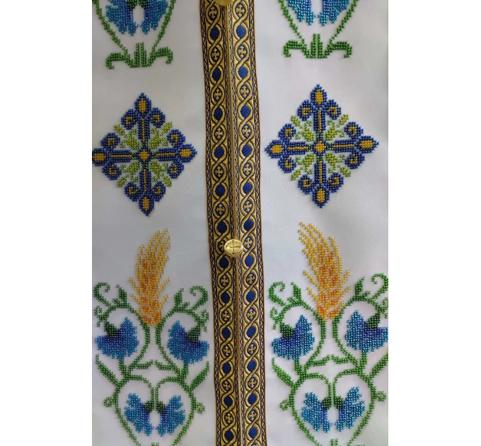 Handmade beads embroidered priest vestment in Greek style - Orthodox vestment