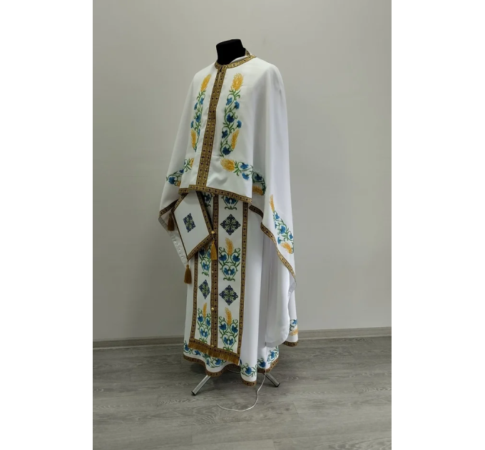 Handmade beads embroidered priest vestment in Greek style - Orthodox vestment