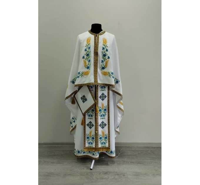 Handmade beads embroidered priest vestment in Greek style - Orthodox vestment