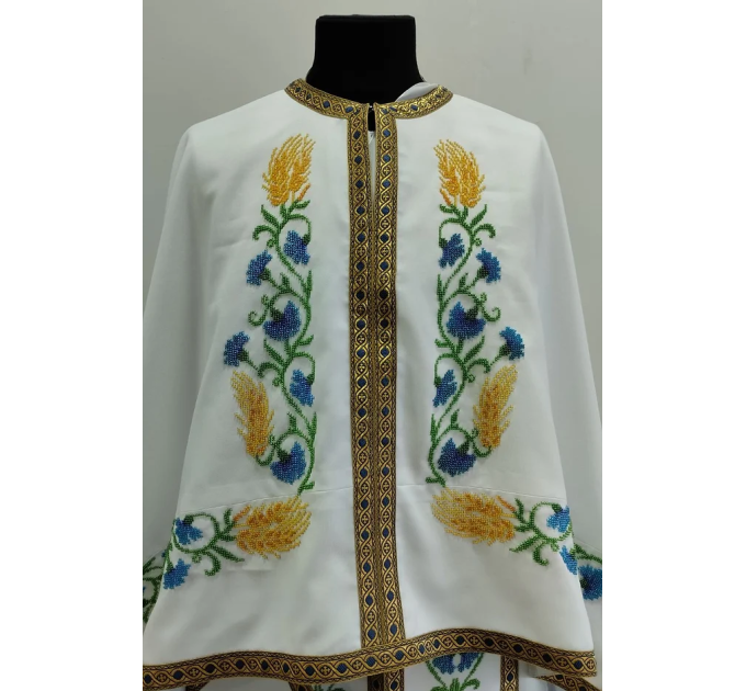 Handmade beads embroidered priest vestment in Greek style - Orthodox vestment