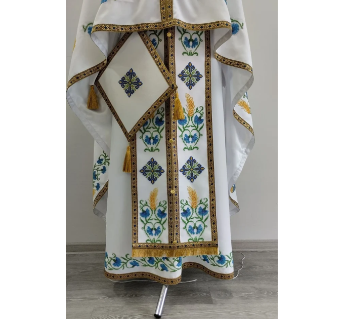 Handmade beads embroidered priest vestment in Greek style - Orthodox vestment