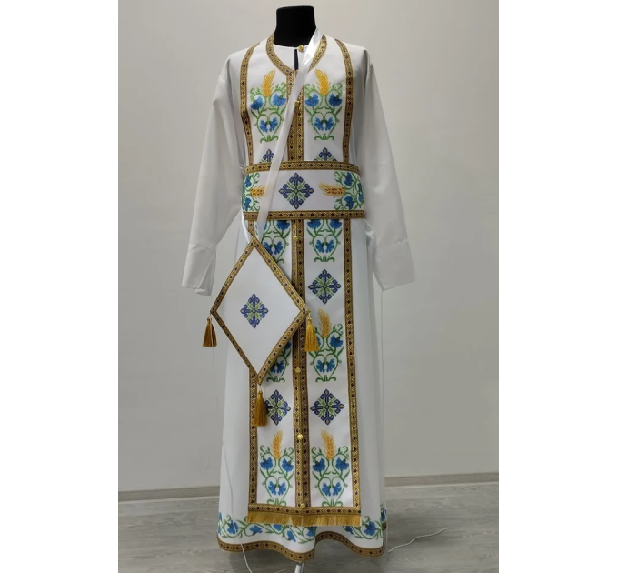 Handmade beads embroidered priest vestment in Greek style - Orthodox vestment