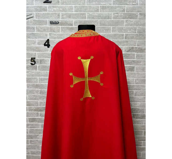 Minimal style embroidered vestment - Greek style vestment in gabardine