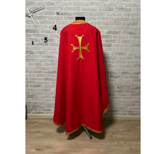 Minimal style embroidered vestment - Greek style vestment in gabardine