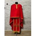 Minimal style embroidered vestment - Greek style vestment in gabardine