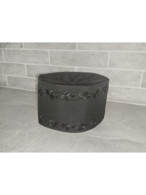 Black greek style Skufia - Greek Skufia Calotte Black in Velvet - biretta - cap